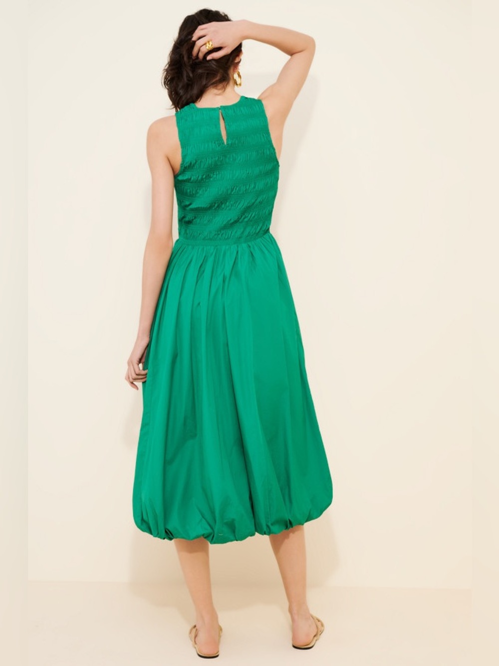 Madewell Smocked Sana Midi Dress - Picture 2 of 5